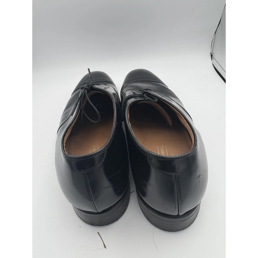Johnston & Murphy Shoes Mens Size 12 Black Optima Leather Cap Toe Oxford Dress